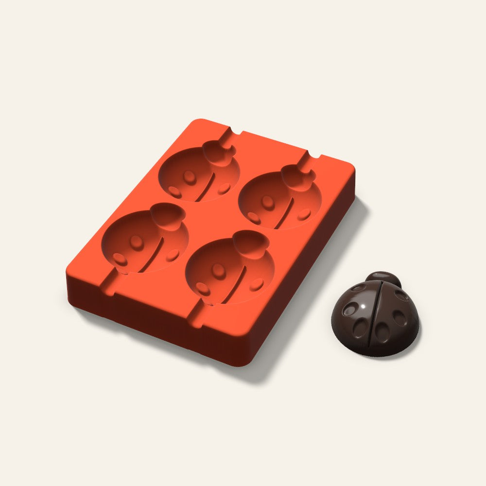 Ladybug Cakesicle Mold, 2.5 Inch, 4 Cavity, 3D render