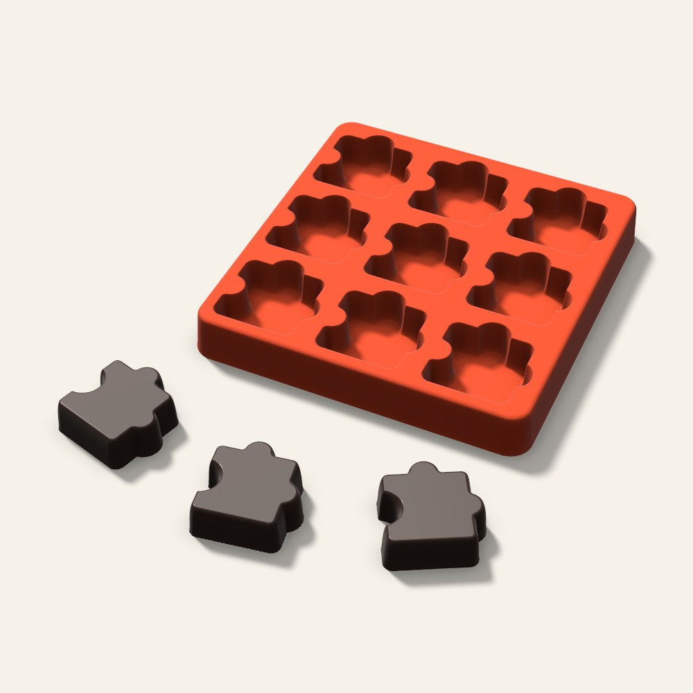 Puzzle Chocolate Mold, 1.5 Inch, 9 Cavity, 3D render