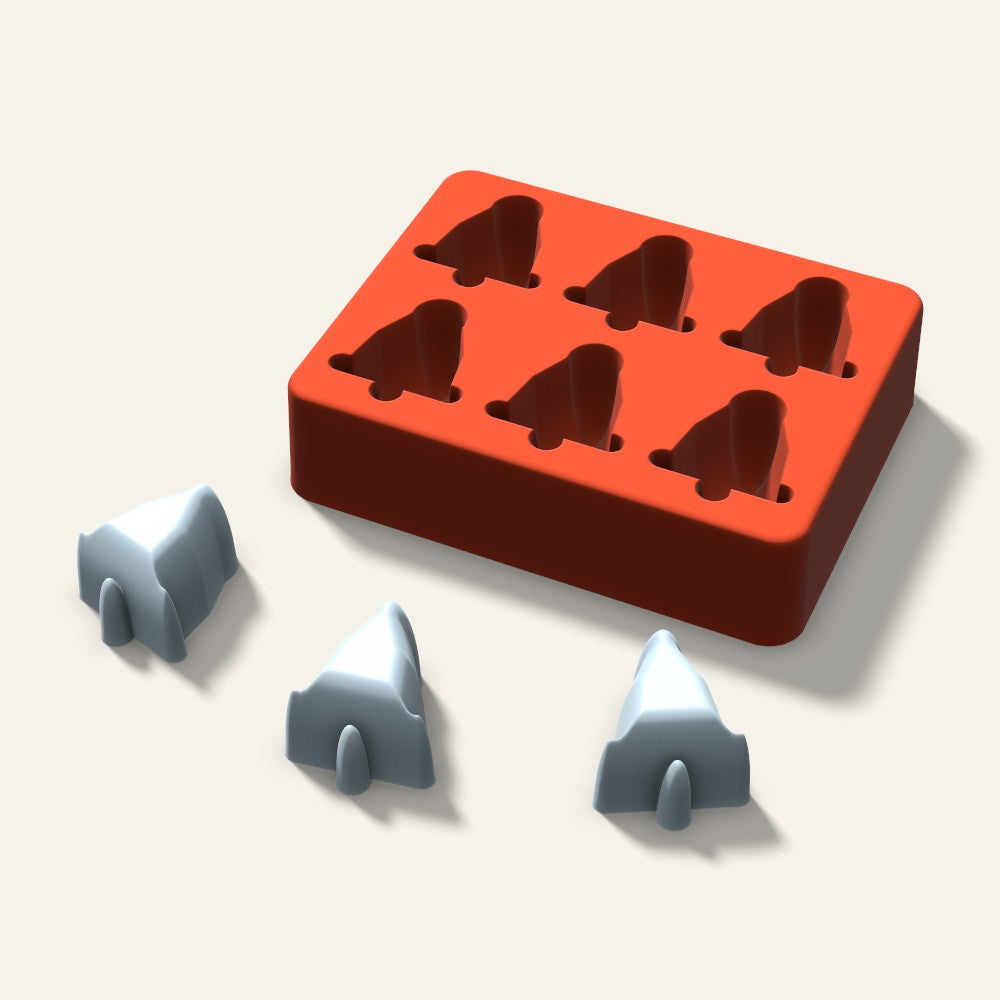 Bell Ice Mold, 1.5 Inch, 6 Cavity, 3D render