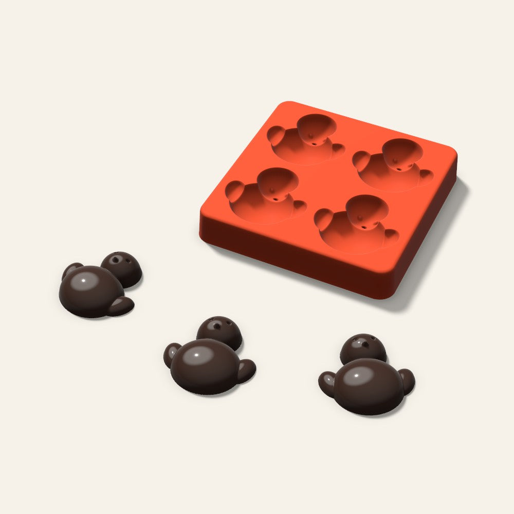 Chick Chocolate Mold, 2 Inch, 4 Cavity, 3D render