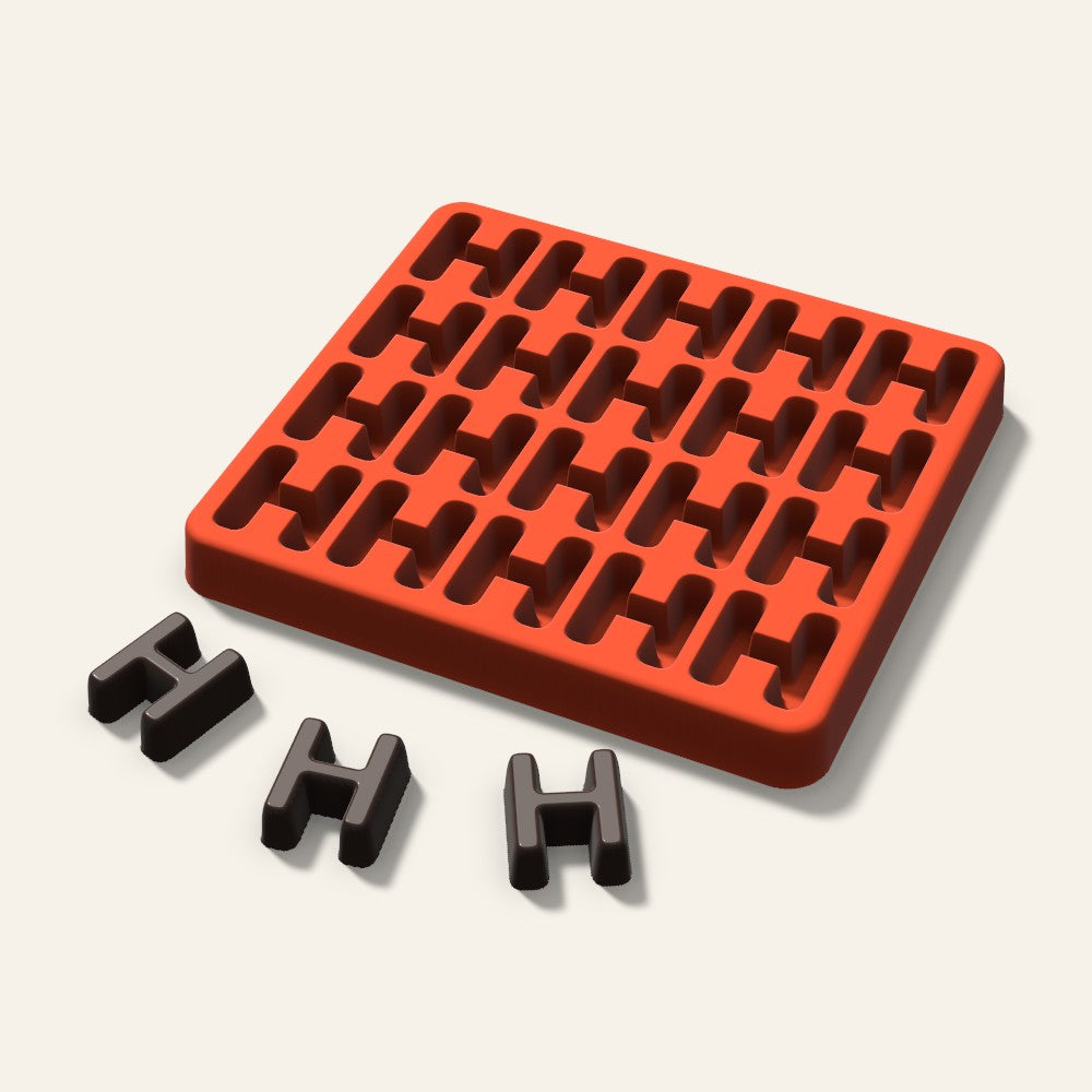 Letter H Candy Mold, 1 Inch, 20 Cavity, 3D render