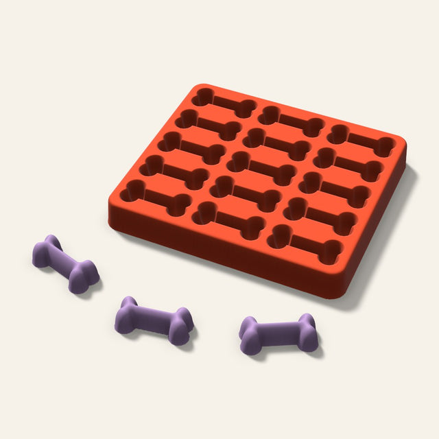 Dog Bone Wax Melt Mold, 1.5 Inch, 15 Cavity, 3D render
