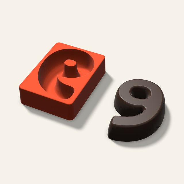Number 9 Mold, 5 Inch, 3D render