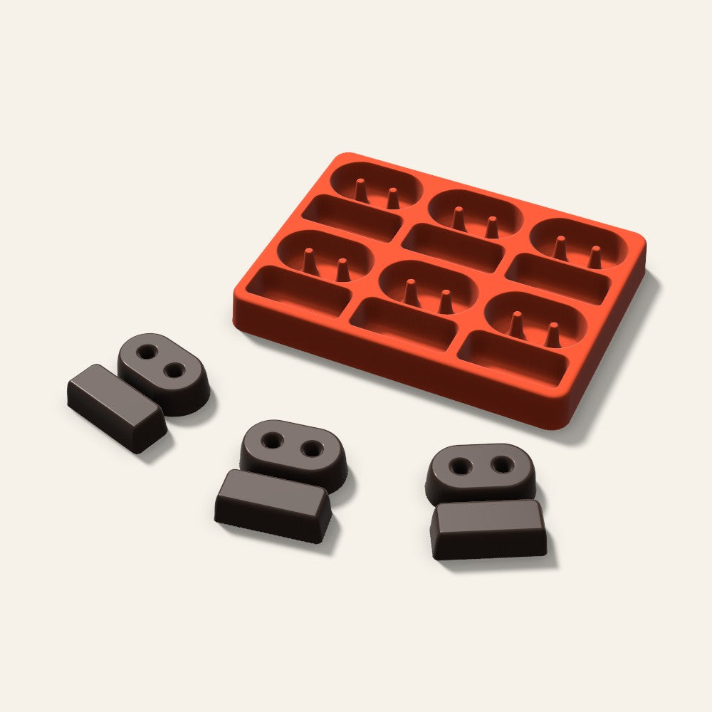 Robot Chocolate Mold, 2 Inch, 6 Cavity, 3D render