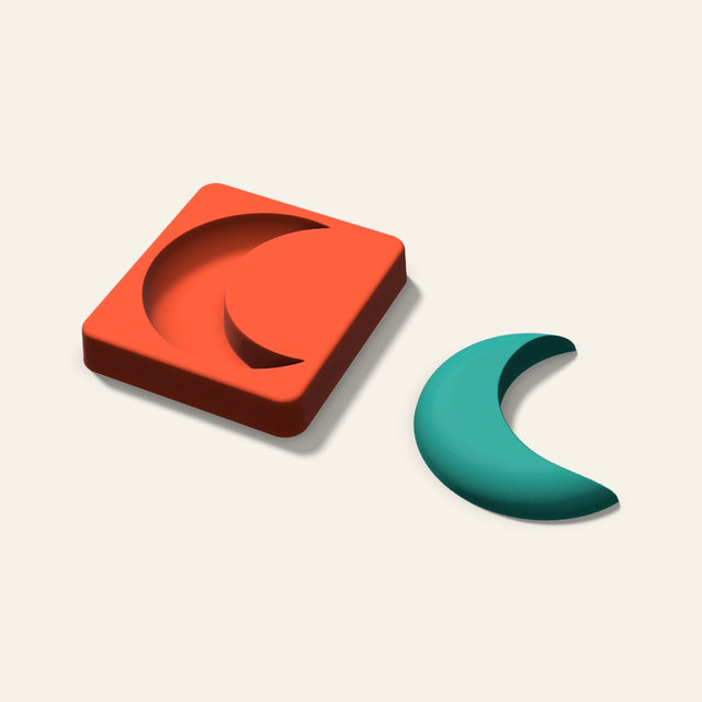 Crescent Moon Freshie Mold, 3.5 Inch, 3D render