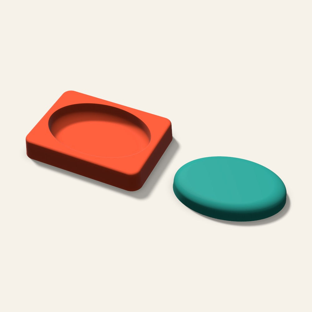 Oval Tall Freshie Mold, 3.5 Inch, 3D render