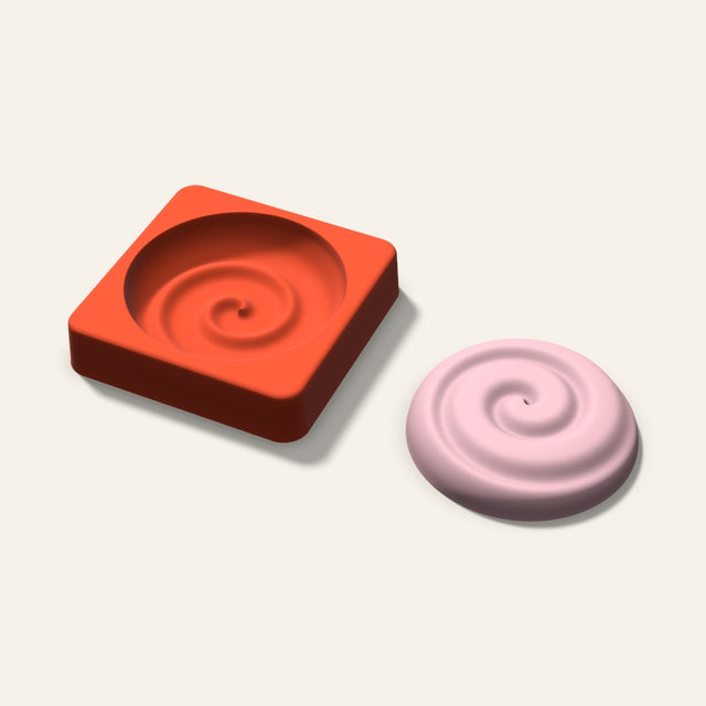 Swirl Soap Mold, 3 Inch, 3D render
