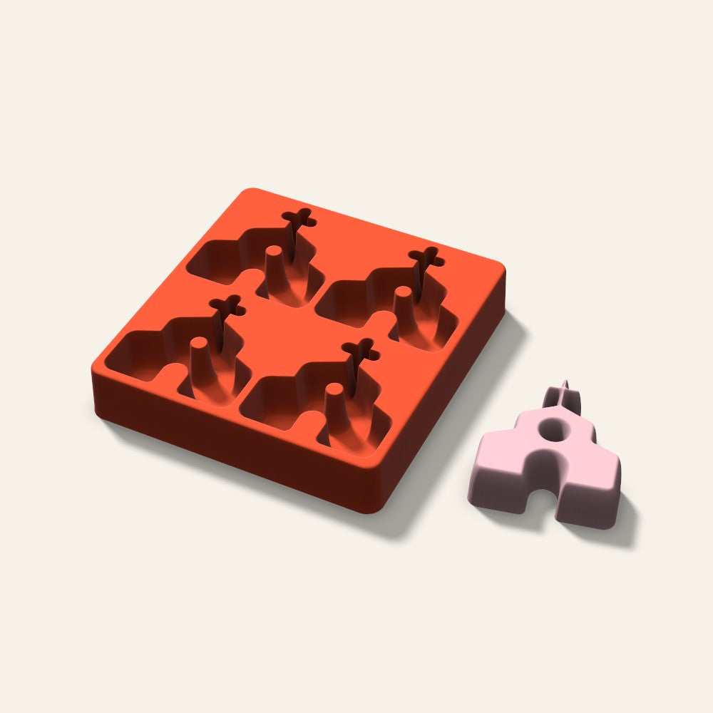 Church Soap Mold, 3 Inch, 4 Cavity, 3D render