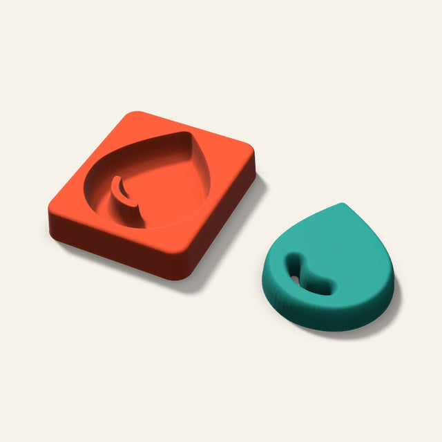 Water Drop Freshie Mold, 3 Inch, 3D render