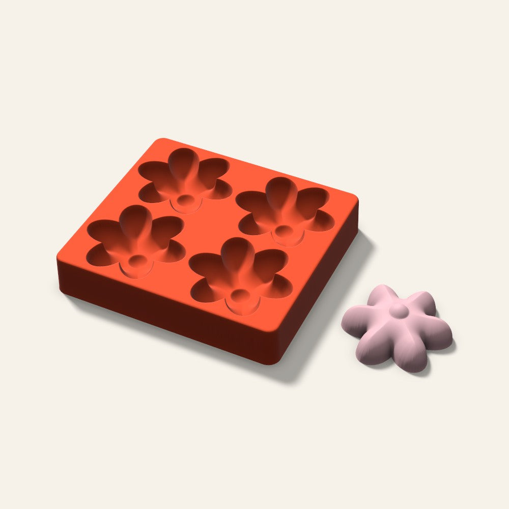 Blossom Soap Mold, 3 Inch, 4 Cavity, 3D render
