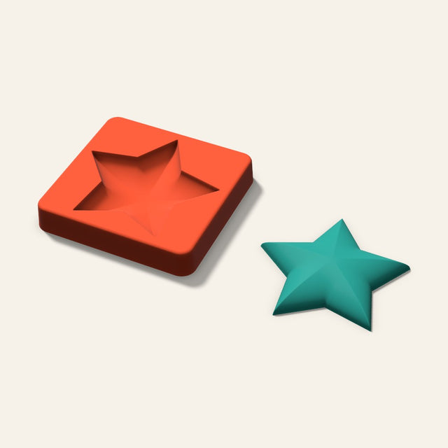 Puffy Star Freshie Mold, 3.5 Inch, 3D render