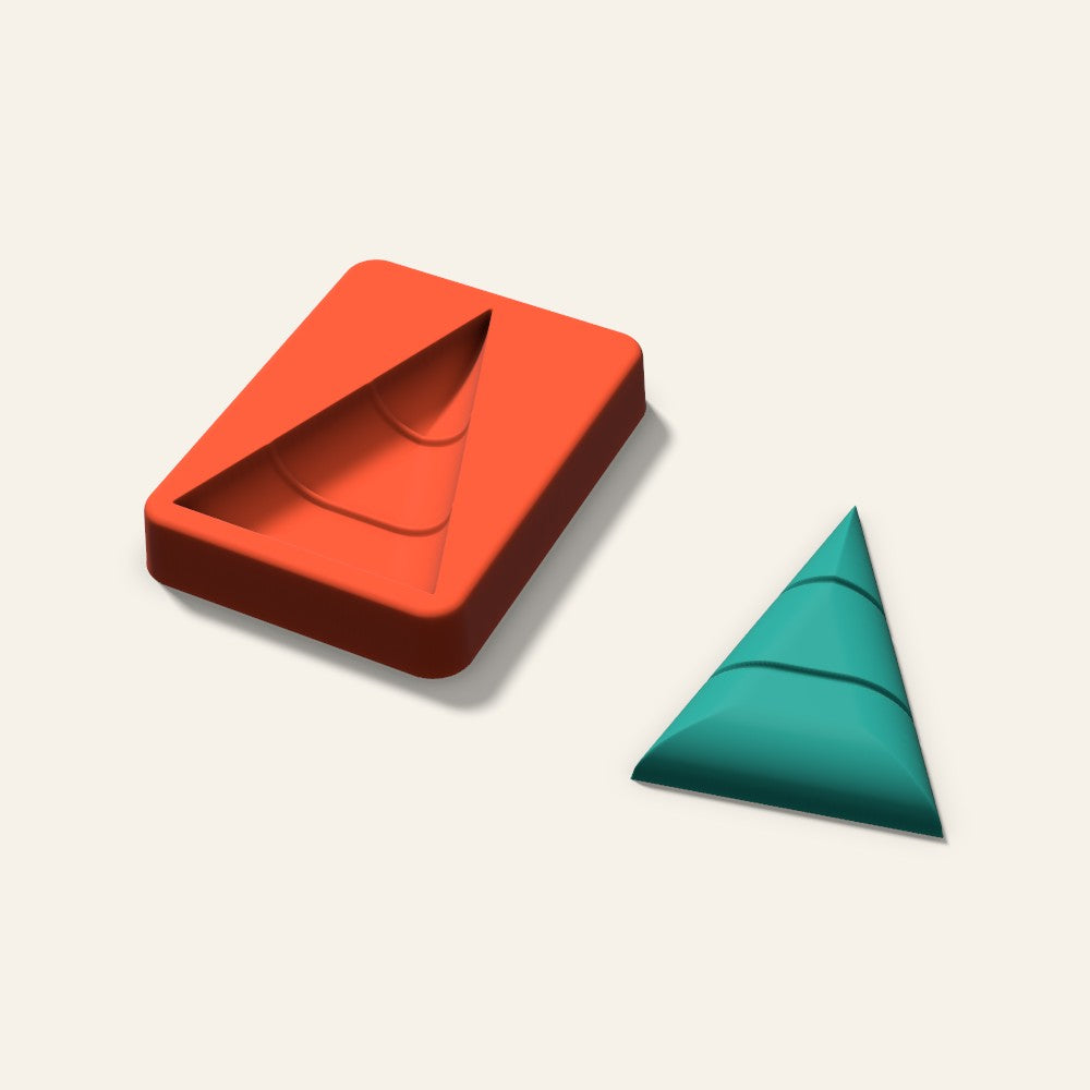 Candy Corn Freshie Mold, 3.5 Inch, 3D render