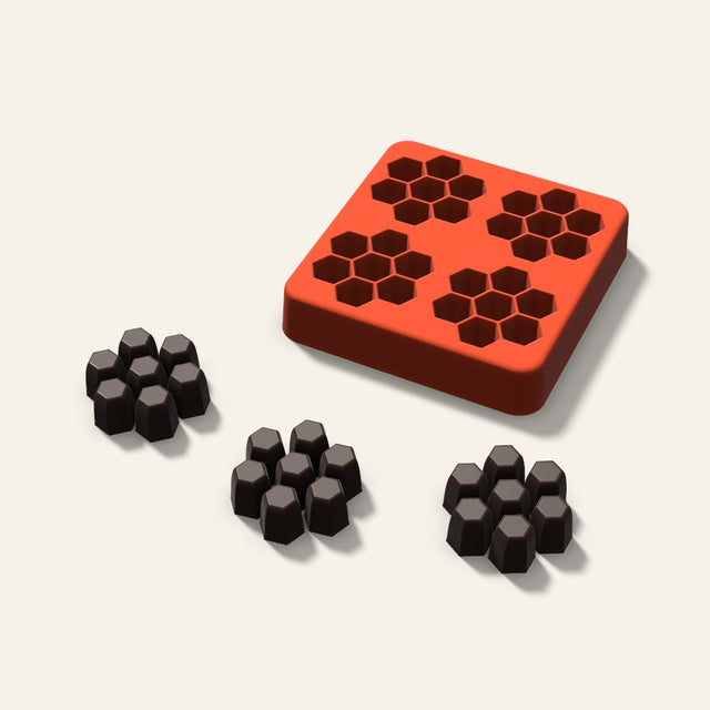 Honeycomb Chocolate Mold, 1.5 Inch, 4 Cavity, 3D render
