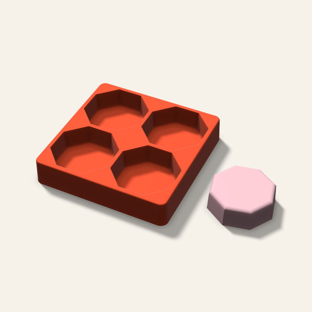 Octagon Soap Mold, 3 Inch, 4 Cavity, 3D render