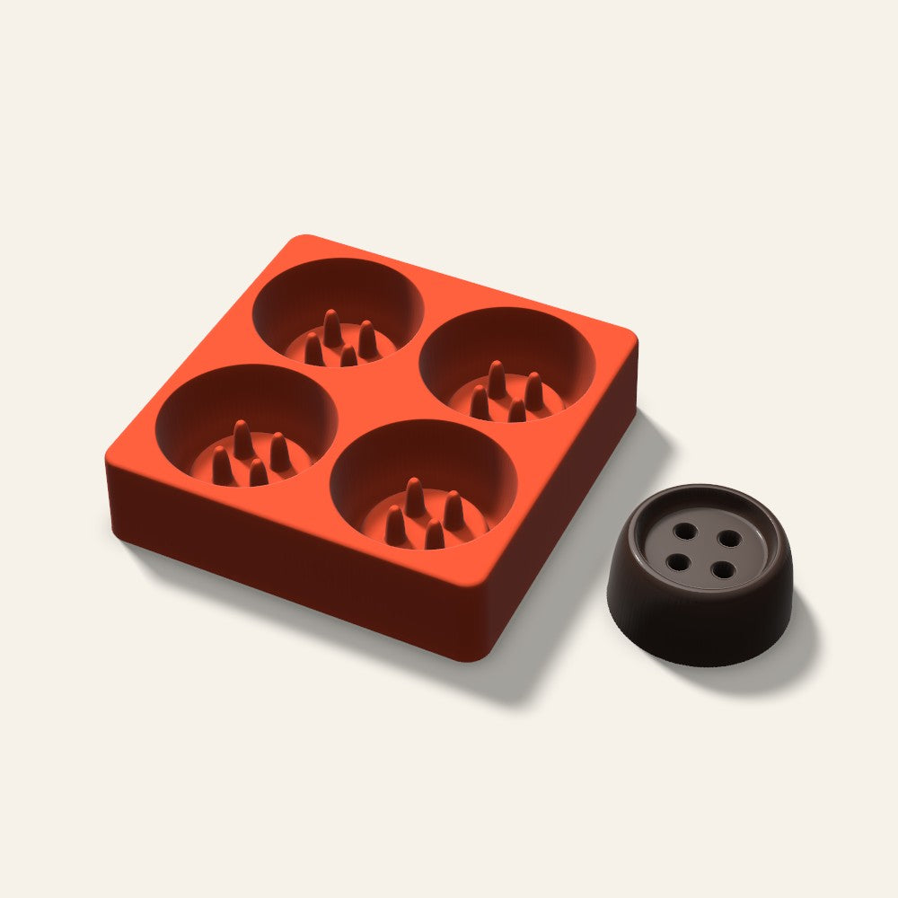Button Mini Cake Mold, 2.5 Inch, 4 Cavity, 3D render