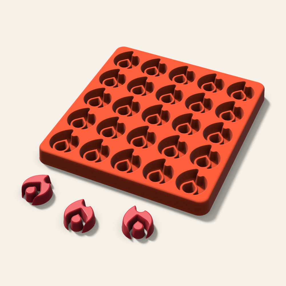 Flame Candy Mold, 1 Inch, 25 Cavity, 3D render