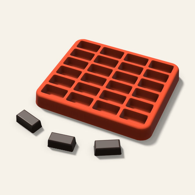 Rectangle Gummy Mold, 0.75 Inch, 24 Cavity, 3D render