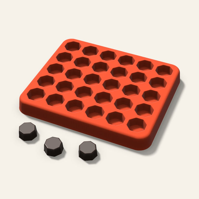 Octagon Gummy Mold, 0.5 Inch, 30 Cavity, 3D render