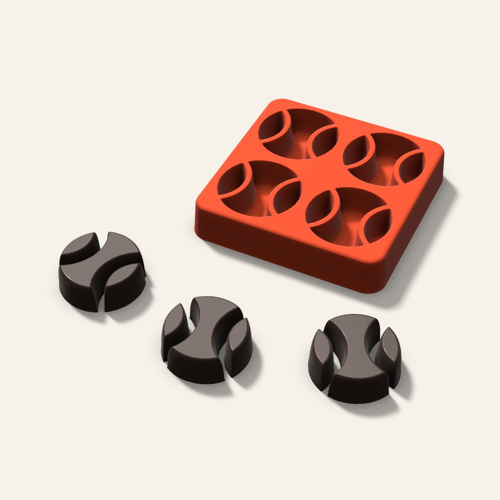Baseball Chocolate Mold, 1.5 Inch, 4 Cavity, 3D render