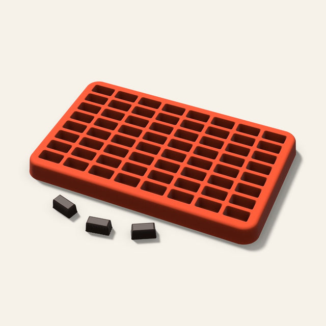 Rectangle Gummy Mold, 0.5 Inch, 64 Cavity, 3D render