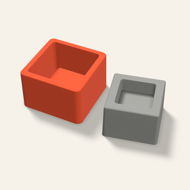 Cube Tealight Holder Mold, 3 Inch, 3D render