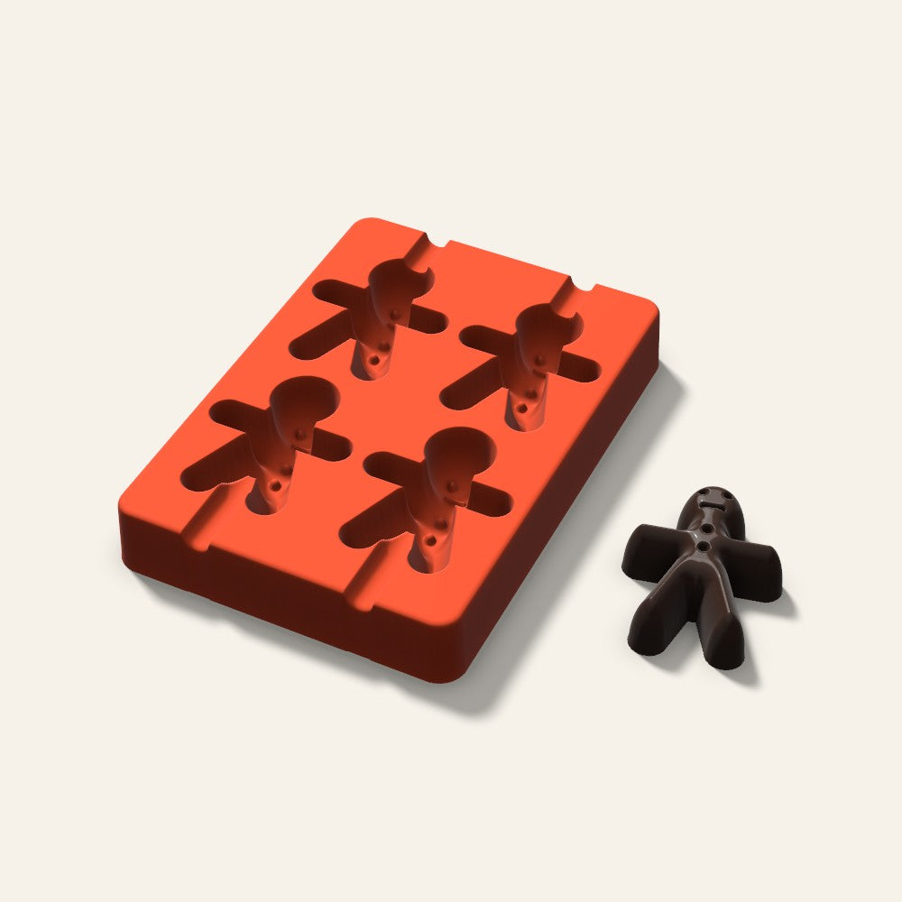 Gingerbread Cakesicle Mold, 2.5 Inch, 4 Cavity, 3D render