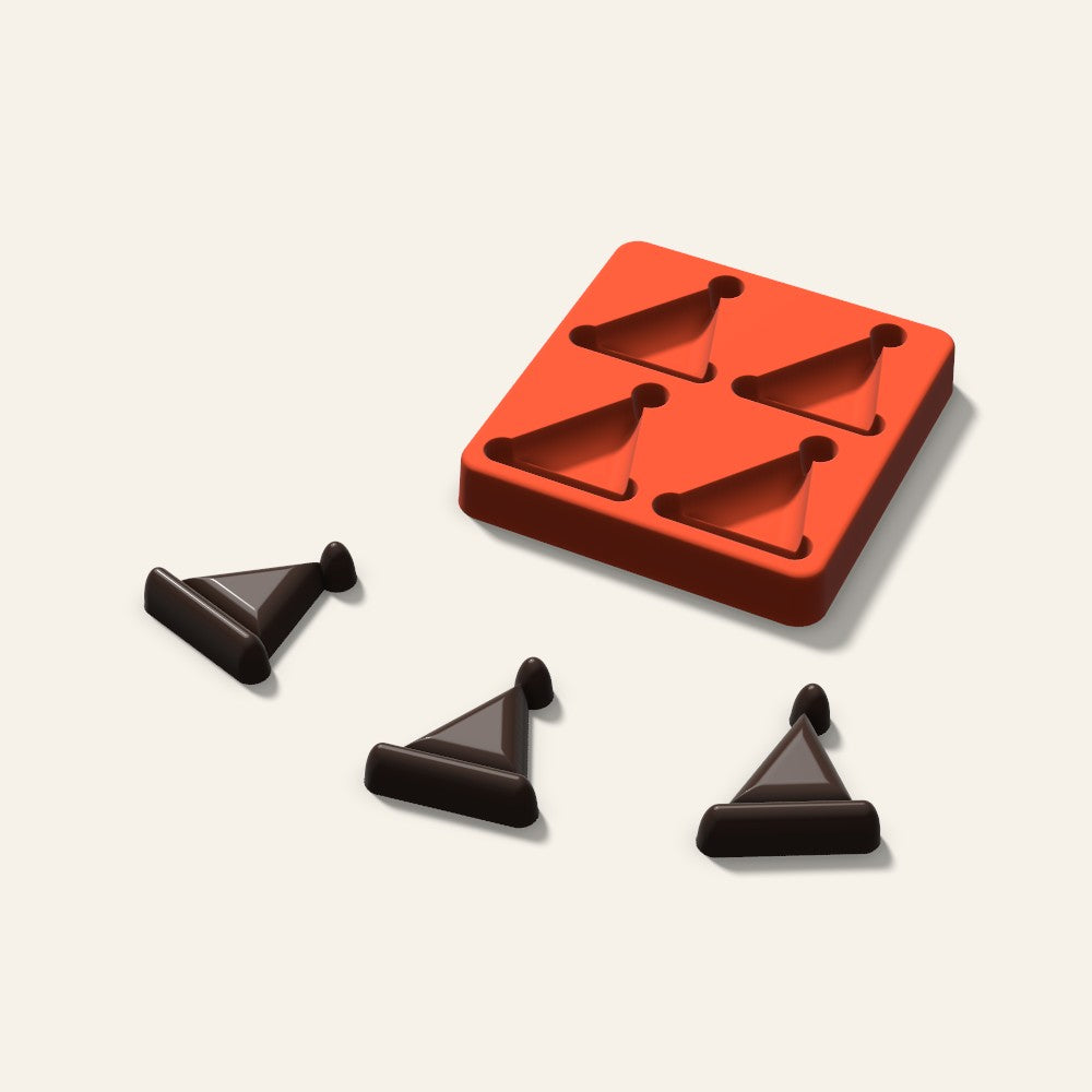 Santa Hat Chocolate Mold, 2 Inch, 4 Cavity, 3D render