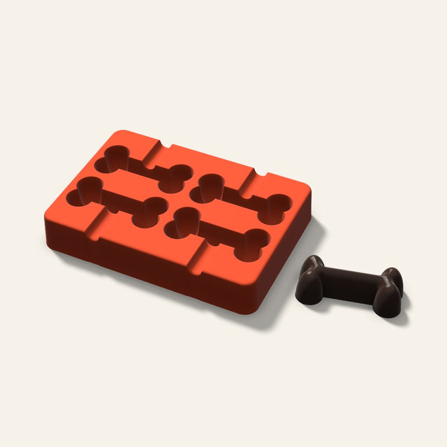 Dog Bone Cakesicle Mold, 2.5 Inch, 4 Cavity, 3D render