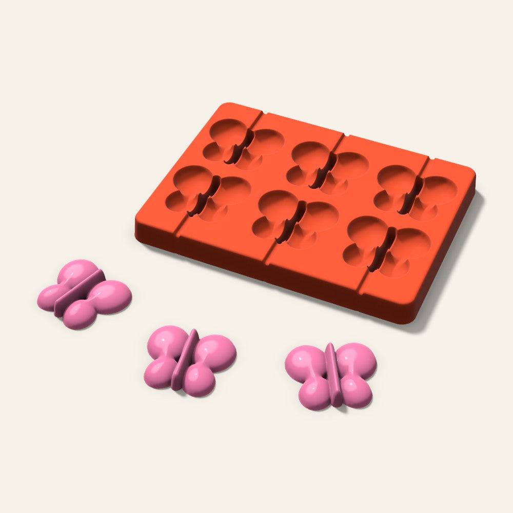 Butterfly Lollipop Mold, 2 Inch, 6 Cavity, 3D render
