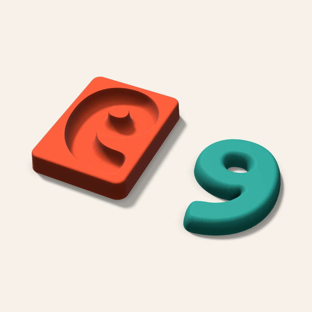 Number 9 Freshie Mold, 4 Inch, 3D render
