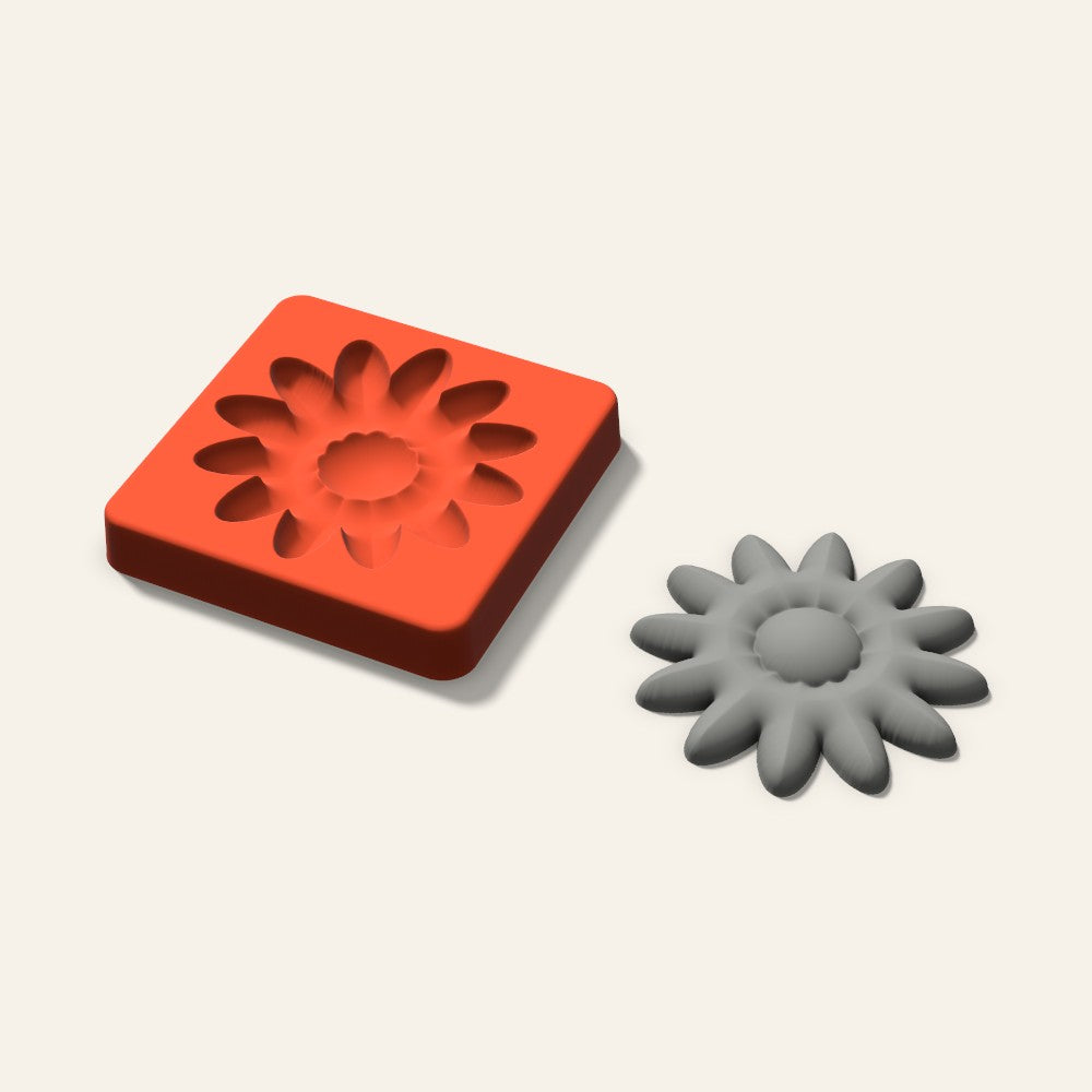 Daisy Plaster Ornament Mold, 3.5 Inch, 3D render