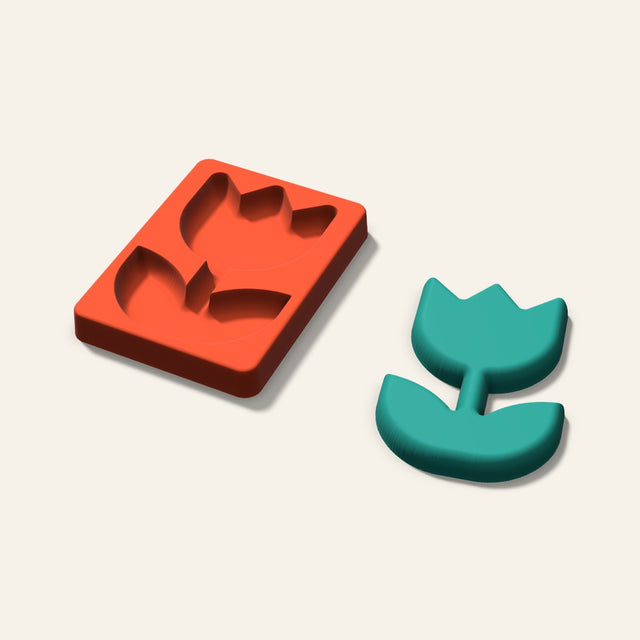 Rose Freshie Mold, 5 Inch, 3D render