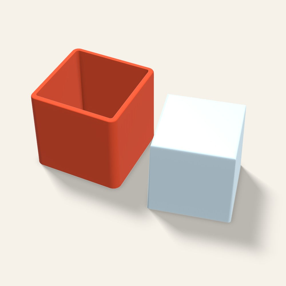 Sharp Cube Ice Mold, 3.5 Inch, 3D render