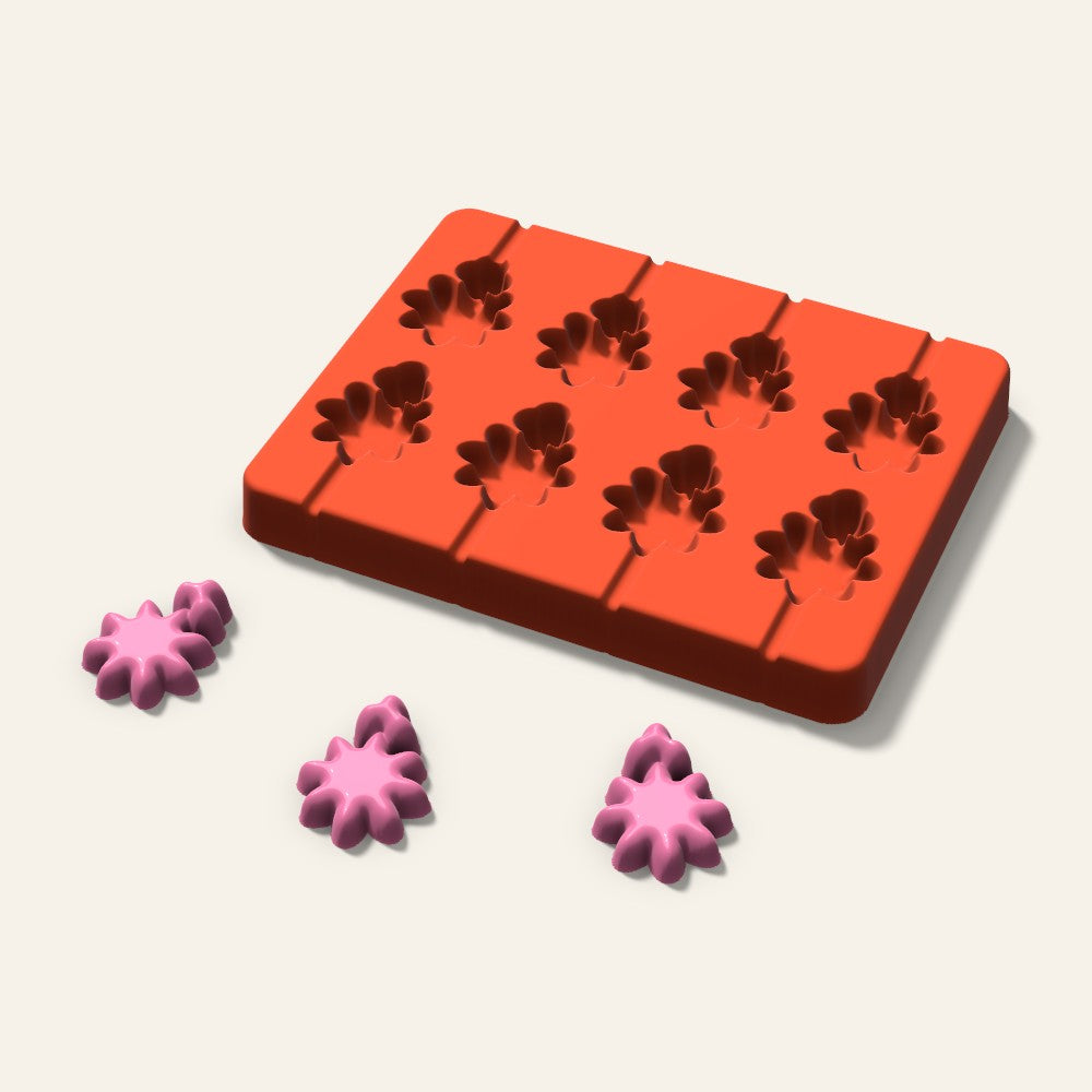 Holly Lollipop Mold, 1.5 Inch, 8 Cavity, 3D render