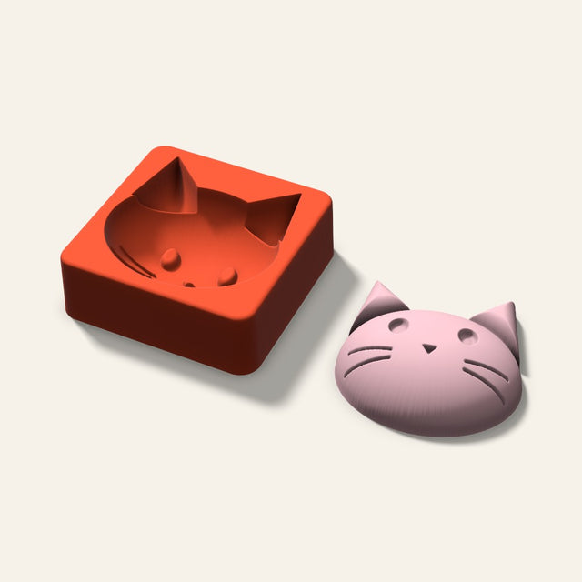 Cat Soap Mold, 3 Inch, 3D render