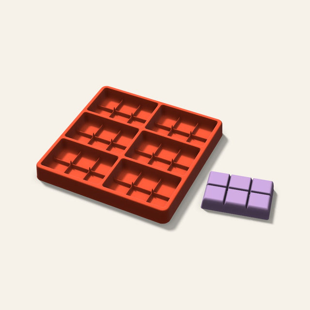 Wax Melt Snap Bar Mold, 3 Inch, 6 Cavity, 3D render