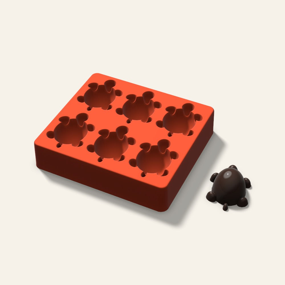 Turtle Mini Cake Mold, 2.5 Inch, 6 Cavity, 3D render