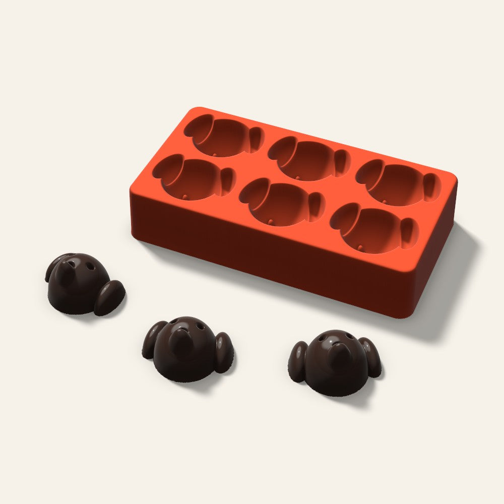 Dog Mini Cake Mold, 2.5 Inch, 6 Cavity, 3D render