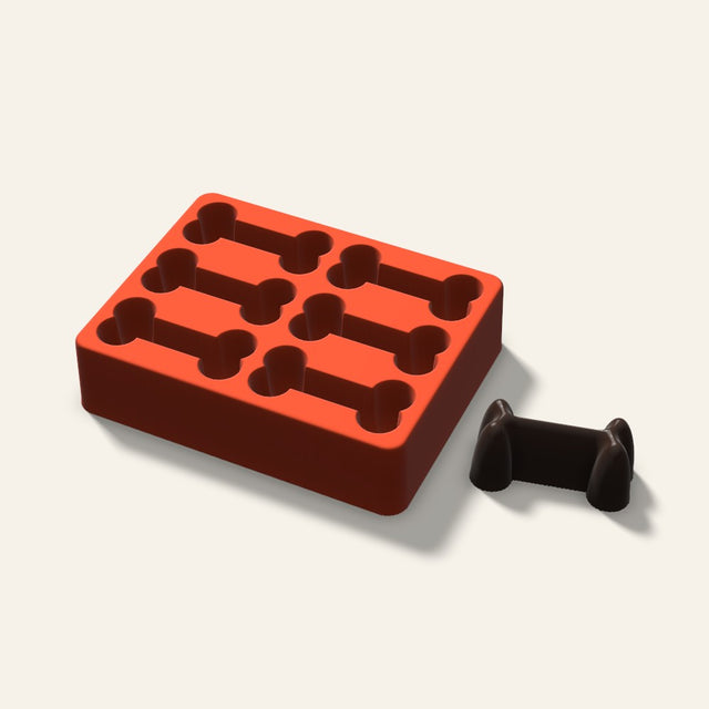 Dog Bone Mini Cake Mold, 2.5 Inch, 6 Cavity, 3D render