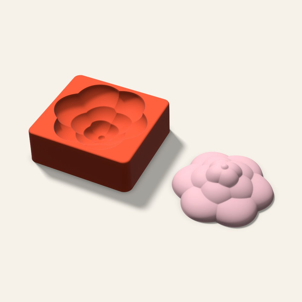 Rosette Soap Mold, 4 Inch, 3D render
