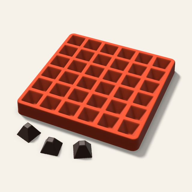 Flat Top Pyramid Chocolate Mold, 1.25 Inch, 36 Cavity, 3D render
