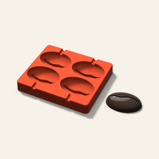 Coffee Bean Cakesicle Mold, 3 Inch, 4 Cavity, 3D render