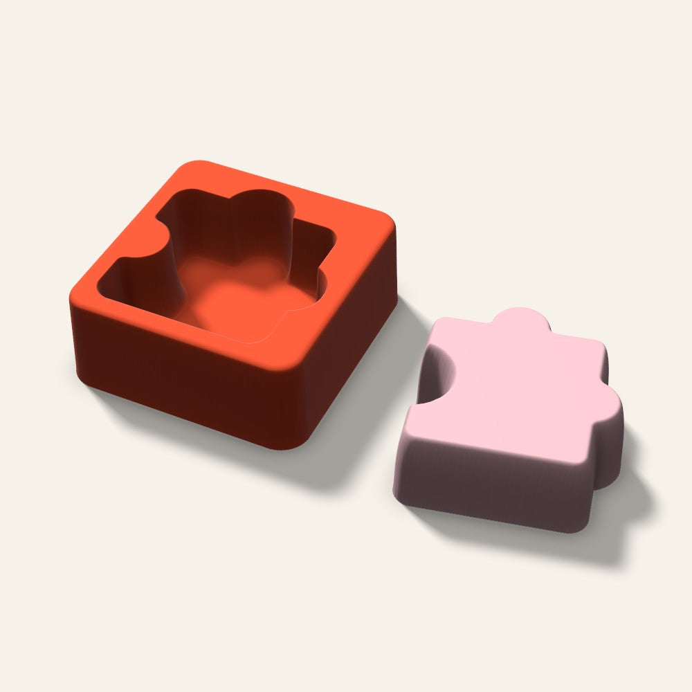 Puzzle Soap Mold, 2.5 Inch, 3D render