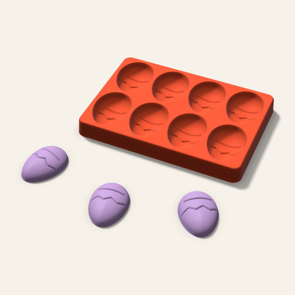 Decorated Egg Wax Melt Mold, 2 Inch, 8 Cavity, 3D render