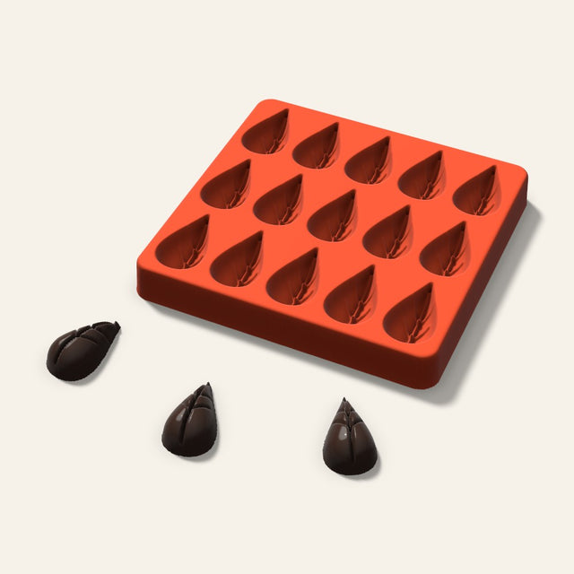 Leaf Chocolate Mold, 1.5 Inch, 15 Cavity, 3D render