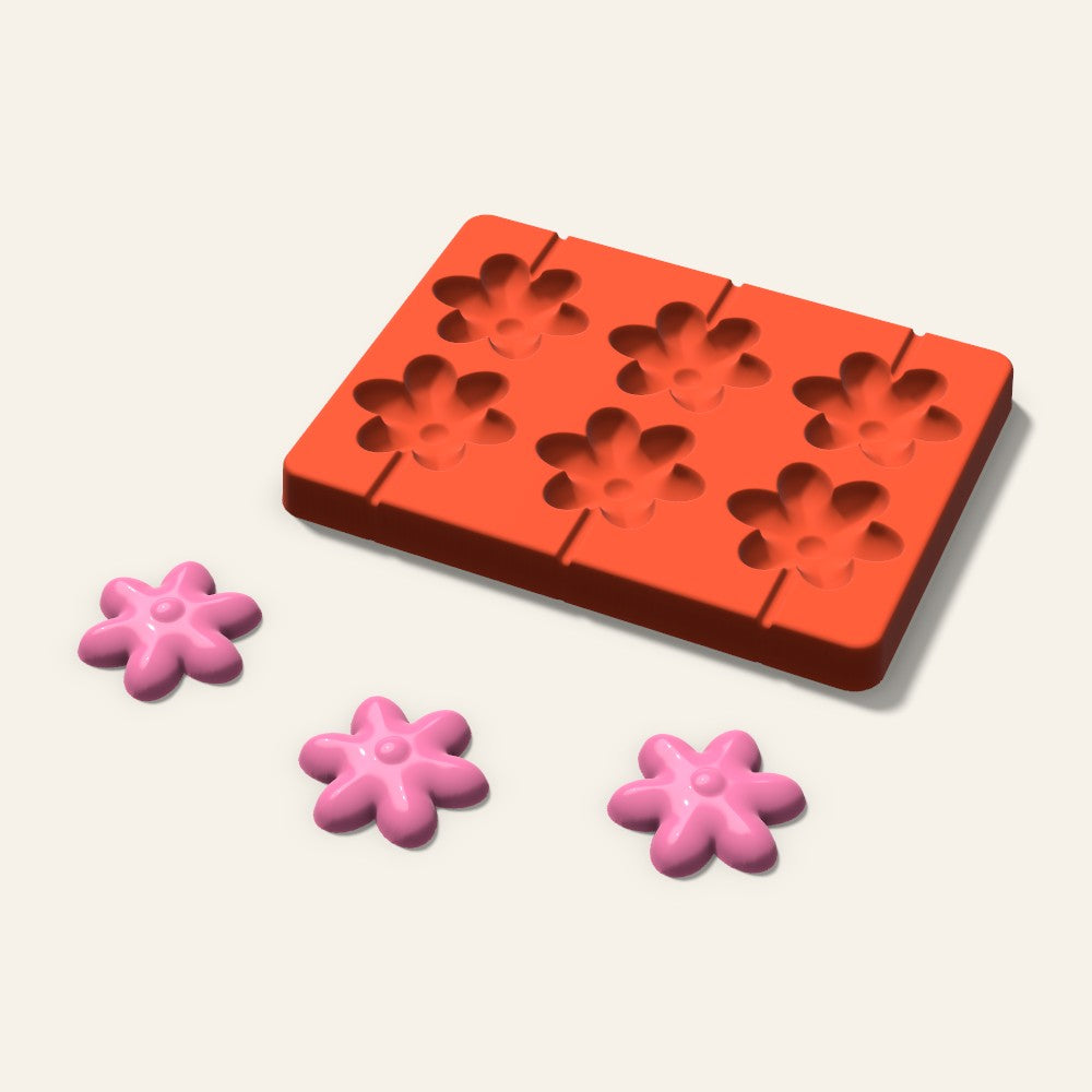Blossom Lollipop Mold, 2 Inch, 6 Cavity, 3D render