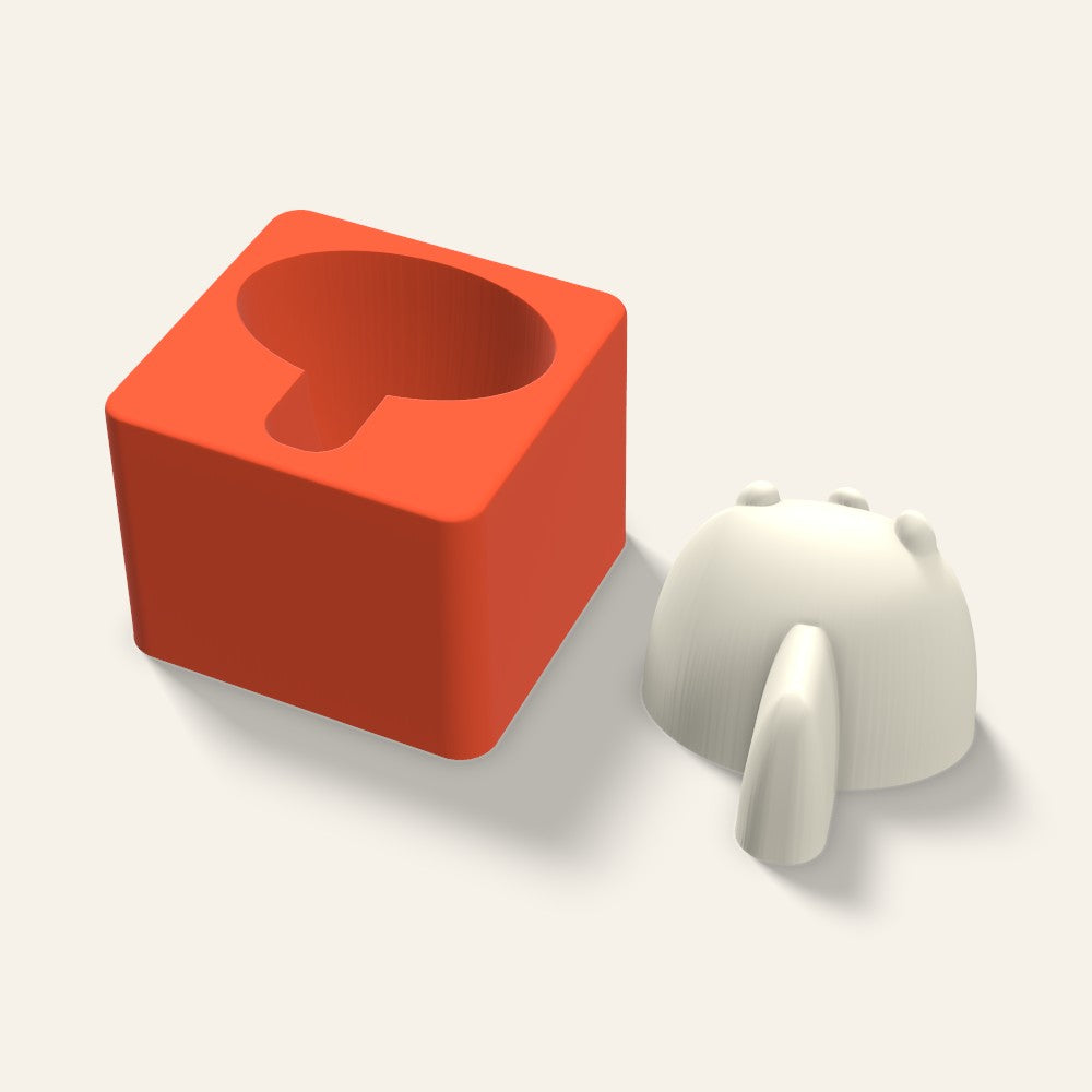 Mushroom Candle Mold, 3 x 2.5 Inch, 3D render