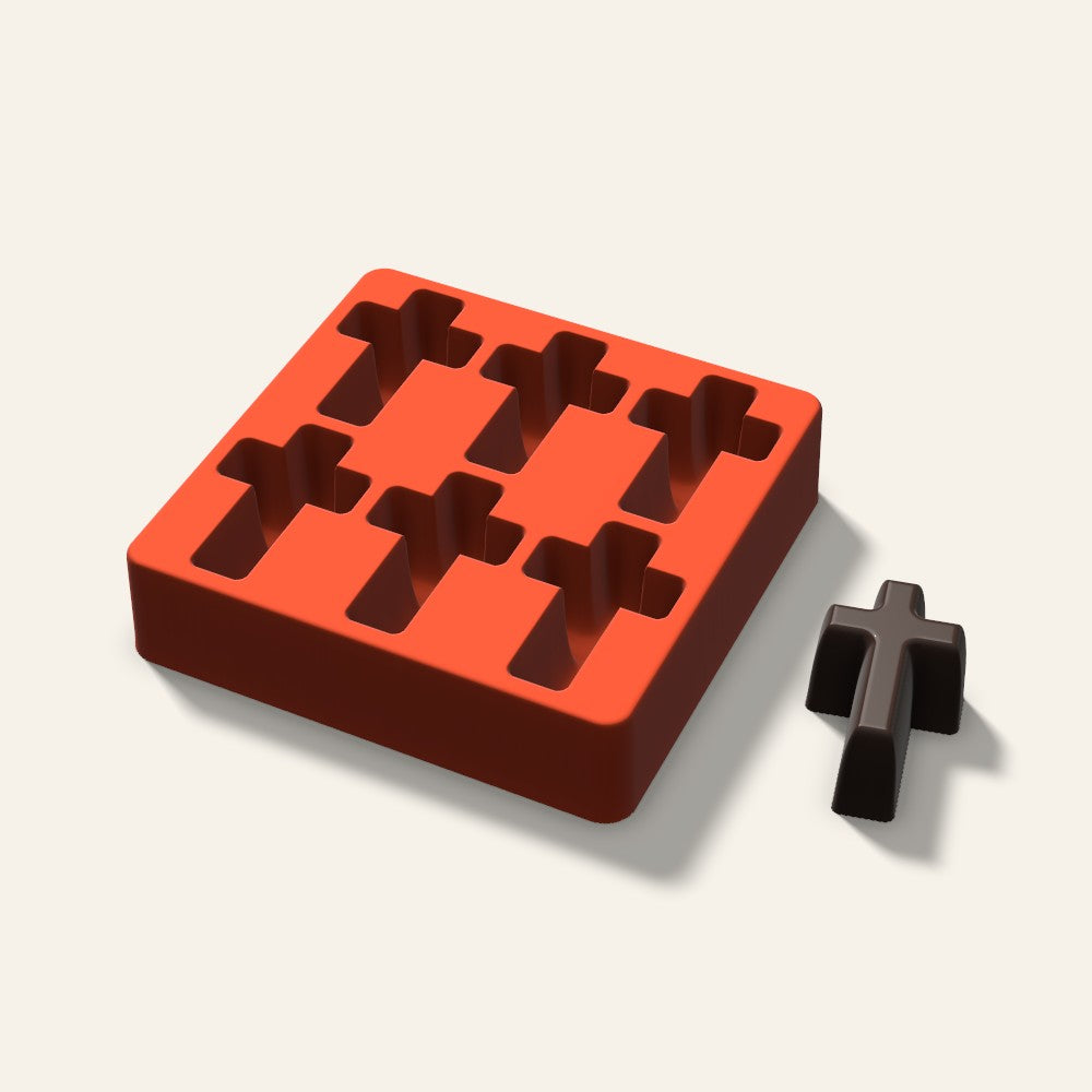 Cross Mini Cake Mold, 2.5 Inch, 6 Cavity, 3D render