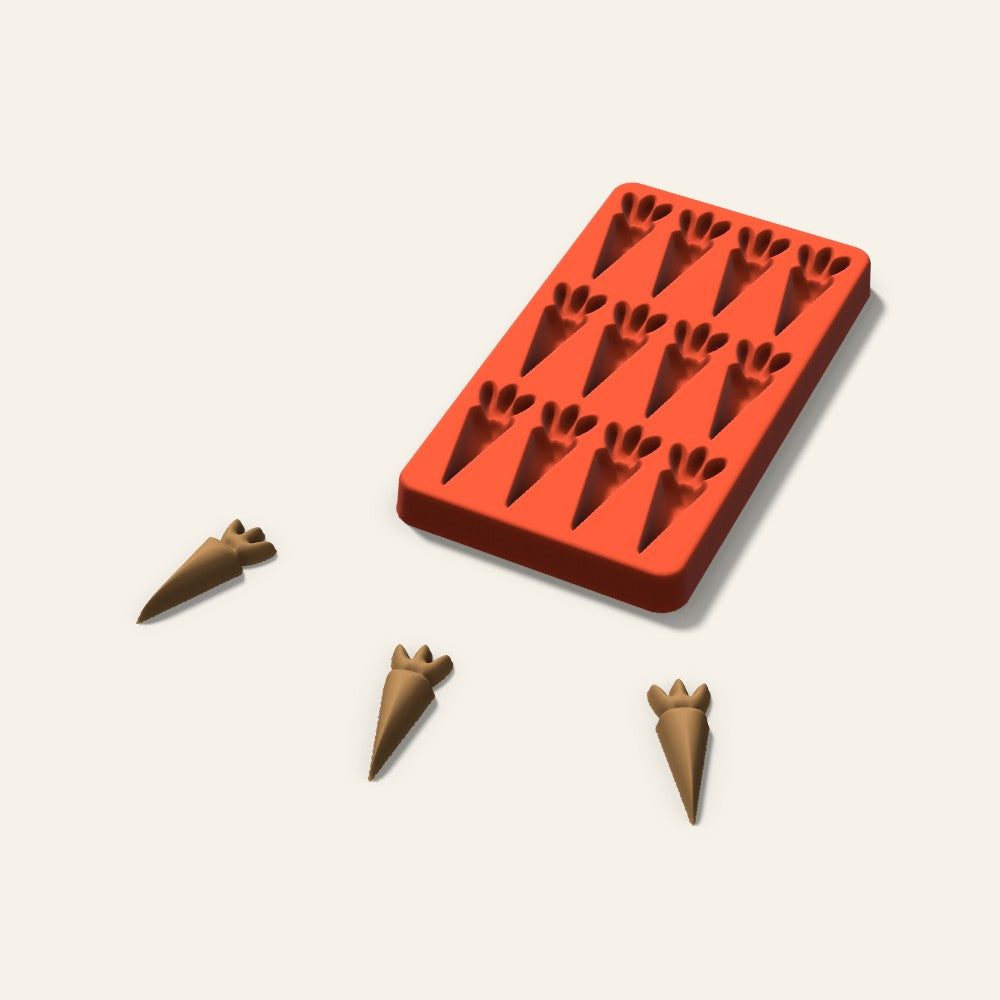 Carrot Pet Treat Mold, 2 Inch, 12 Cavity, 3D render