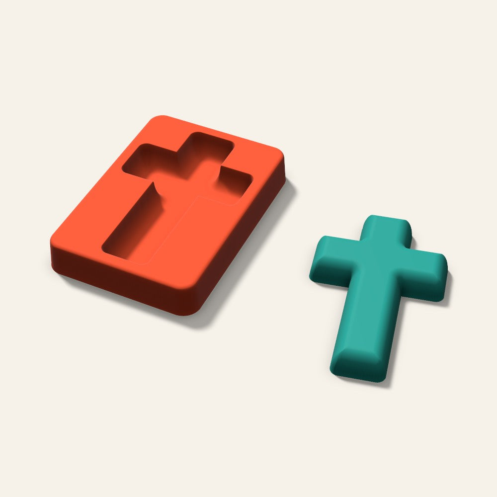 Cross Freshie Mold, 4 Inch, 3D render